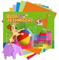 Farebný technický blok A4 8 listov 160g/m Protos