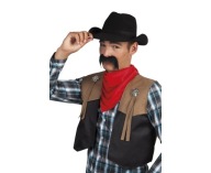 Karnevalová fotobúdka s dlhým samolepiacim doplnkom Cowboy Moustache Black