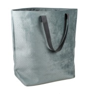 SIVÁ ZAMATOVÁ TAŠKA NA PRÁDLO XXL 70x25x55/80v cm
