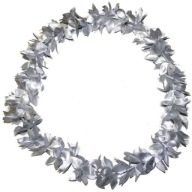 Havajský náhrdelník SILVER ALOHA leaves party 1m