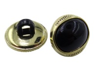 12mm Ozdobné gombíky 12 kusov farba ČIERNA SO ZLATOU STUHOU K266 15005