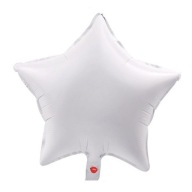 FÓLIOVÝ BALÓN, BIELA ​​HVIEZDA, 45 CM, NARODENINY
