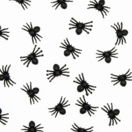 HALLOWEENSKÉ OZDOBY PAVÚKY ČIERNA KONFETTIOVÁ OZDOBA 2cm PartyDeco 10 kusov