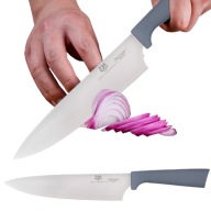 DOMÁCI GASTRONOMICKÝ NÔŽ DLHÝ NA SEKANIE ZELENINY A BYLINKOV OSTRÝ S BRDOU 20cm