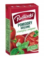 Pudliszki Plátky paradajok s bazalkou oregano 390g