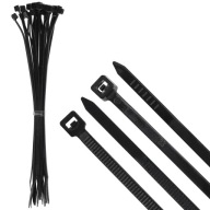 Káblové svorky Sťahovacie pásky Sťahovacie pásky 100 ks. 4,8 mm x 200 mm čierna