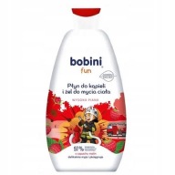BOBINI FUN Tekutý kúpeľový gél a gél na umývanie tela s vôňou maliny 500 ml