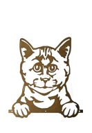 Kovová dekorácia hlavy mačičky Záhradná ozdoba Pet Rust Corten Effect
