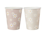 Poháre Papierové poháre Daisies Ružový riad 8 ks.
