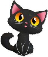 Fóliový balónik BLACK CAT Kitten Kitten Halloween Birthday Party 83x90cm
