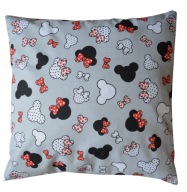 Bavlnená obliečka na vankúš Minnie Mouse červená a sivá