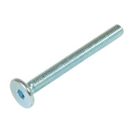 10x metrická skrutka M6 x 70 mm biela pozinkovaná s hlavou valca, nábytková skrutka