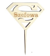 Dekoračný topper Super Boss na nalepenie do preglejky