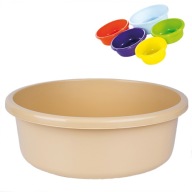 Plastová misa 9 l 36 cm BÉŽOVÁ béžová okrúhla hlboká STRONG ATES MADE IN POLAND
