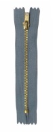 Sivý nerozoberateľný kovový zips, 18 cm
