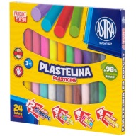 Astra PLASTELINA 24 farieb (12 klasických, 4 pastelové, 4 neónové, 4 kovové)