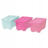 IKEA GLIS Krabica s vekom, 3 ks, 17x10 cm