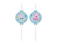 Narodeninové slamky Peppa Pig - 4 ks