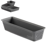 Tenký organizér kôš na zásuvku, písací stôl, obývačku, kuchyňu, šedá