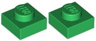LEGO tanier 1x1 zelený (3024/302428) x2
