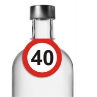 Prívesky na fľaše alkohol vodka 40 NARODENINY x10
