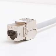 RJ45 cat 5e keystone jack modul FTP, STP, bez náradia, Netrack, strieborný