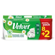 Zamatový toaletný papier Harmanček a Aloe 8+2 rolky