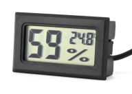 Panelový TERMO-HYGROMETER Elektronický LCD SO SONDOU NA KÁBLI 1,5 m + BATÉRIE