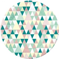 Papierové taniere Geometrický vzor na teplé a studené misy 18 cm 6 ks