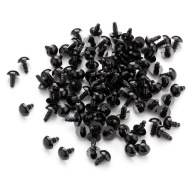 Bezpečnostné oči, plastové, bez svoriek, na hračky, čierne, 10 mm, 50 párov