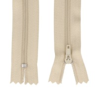 ŠPIRÁLOVÝ Zips #3 TENKÝ - 18 CM - SVETLOBÉŽOVÝ