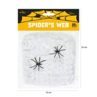 Biela pavučina s halloweenskymi pavúkmi 20g Web