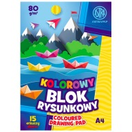 ASTRA farebný blok na kreslenie, 15 listov A4