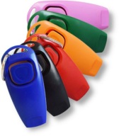 Tréningový CLICKER s píšťalkou na psa, mix farieb CLICKER TRAINING WISTLE