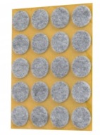 PLSTENÉ PODLOŽKY na stoličky, nábytok, stoly, ŠEDÁ samolepiaca fi 20mm plsť