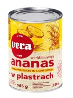 Vera Ananas plátky v light sirupe 565 g