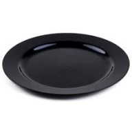 Sabert čierny plastový tanier, 19 cm, pevný, 10 ks