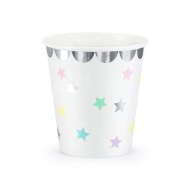Poháre s hviezdami Unicorn 180 ml biele, 6 kusov