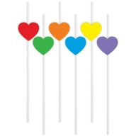 biele SLAMKY, FAREBNÉ SRDCE, dúhové LGBT x6