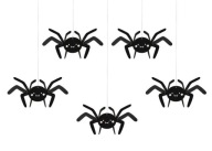 Papierové ozdoby Halloween Spiders - 5 ks.