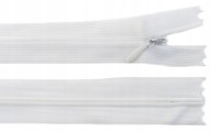 35 cm krytý špirálový zips, nerozopínateľný, biely