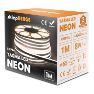 NEON LED pásik 230V 8W teplý IP68 1m Jednotné svetlo na nábytok
