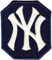 Termoadhézna nášivka na vyšívanie NY NAVY BLUE-CREAM