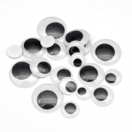 POHYBLIVÉ OČI NA DEKORÁCIU 16-35x4-6mm 20ks
