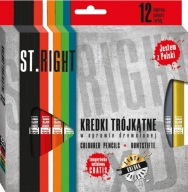Hrubé trojhranné pastelky ST.RIGHT MAJEWSKI 12k tep