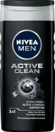 NIVEA ACTIVE CLEAN Pánsky sprchový gél 3v1 s aktívnym uhlím 250ml