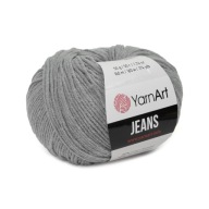 50 g priadze, 55 % bavlna 45 % akryl, YarnArt Jeans sivá 46