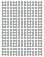 Nálepky CIRCLES Bodky 1cm 300ks Strieborná