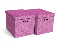 Organizér BOX na oblečenie 2 ks Textilný ružový XL