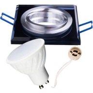 LED SET GU10 štvorcové SKLENÉ POHYBLIVÉ SVIETIDLÁ 10W